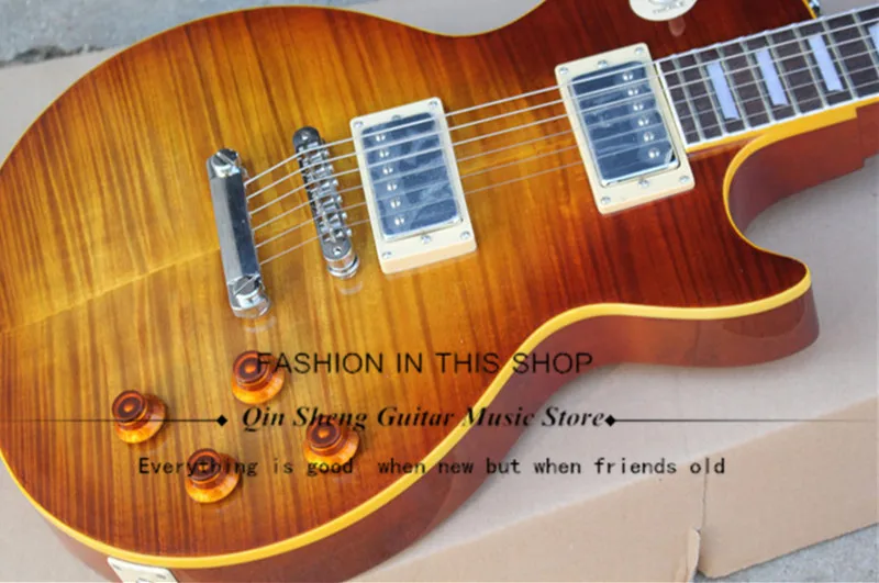 brown guitar with mahogany body,yellow edge,LP pickups,rosewood fretsboard,chrome hardware,can customization,free shipping
brown guitar with mahogany body,yellow edge,LP pickups,rosewood fretsboard,chrome hardware,can customization,free shipping