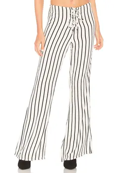 Fashion Women Drawstring White Pants Stripe High Waist Casual Wear Wide Leg Loose Trousers
Fashion Women Drawstring White Pants Stripe High Waist Casual Wear Wide Leg Loose Trousers