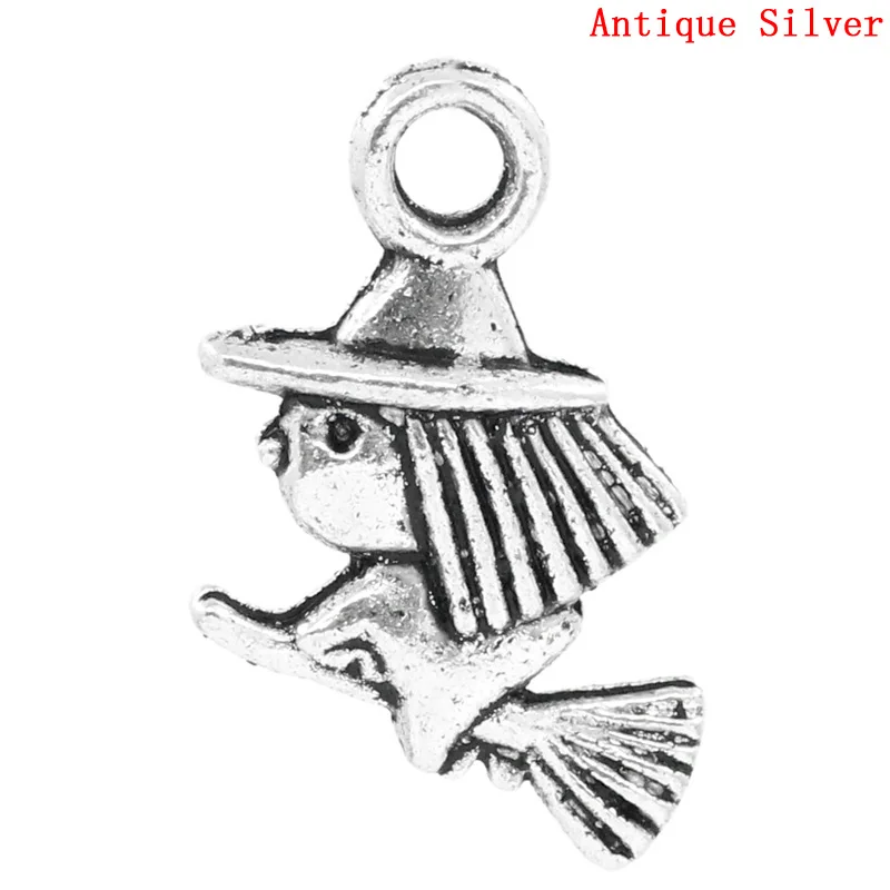 Lovely Charm Pendants Witch & Broom Halloween Antique Silver 13x10mm,50PCs (B23146)
Lovely Charm Pendants Witch & Broom Halloween Antique Silver 13x10mm,50PCs (B23146)