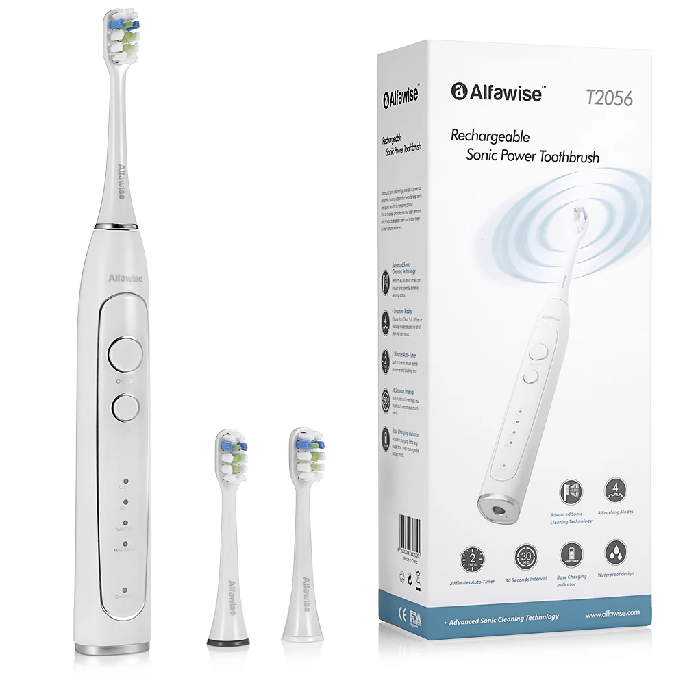 Alfawise RST2056 Sonic Electric Toothbrush Intelligent 2-Min Timing With 3 Brush Heads Charger Base Sonic Vibration Toothbrush
Alfawise RST2056 Sonic Electric Toothbrush Intelligent 2-Min Timing With 3 Brush Heads Charger Base Sonic Vibration Toothbrush