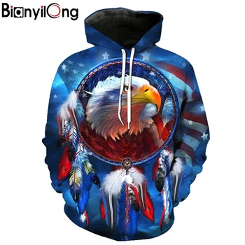 2019 new hoodie men's feather mirror eagle American flag fashion casual hooded autumn personality hoodie pullover
2019 new hoodie men's feather mirror eagle American flag fashion casual hooded autumn personality hoodie pullover