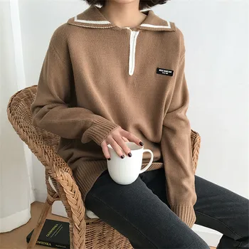 Harajuku Plus Size Casual Women Sweaters 2020 Spring Autumn Fashion Contrast Color Pullovers Sweaters Female Turn-down Collar
Harajuku Plus Size Casual Women Sweaters 2020 Spring Autumn Fashion Contrast Color Pullovers Sweaters Female Turn-down Collar