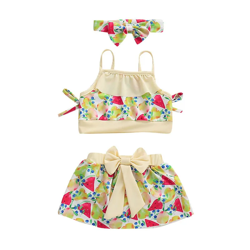 3 Pcs/Set Summer Tank Top Bowknot Brief Bottom Fashion Vintage Fruit Print Baby Girls Bikini Set Cute Children Holiday Swimsuit
3 Pcs/Set Summer Tank Top Bowknot Brief Bottom Fashion Vintage Fruit Print Baby Girls Bikini Set Cute Children Holiday Swimsuit