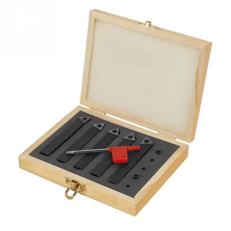 5Pcs 3/8inch indexable lathe cutting tool set with inserts for CNC machine Tincoated lathe turning tools set
5Pcs 3/8inch indexable lathe cutting tool set with inserts for CNC machine Tincoated lathe turning tools set