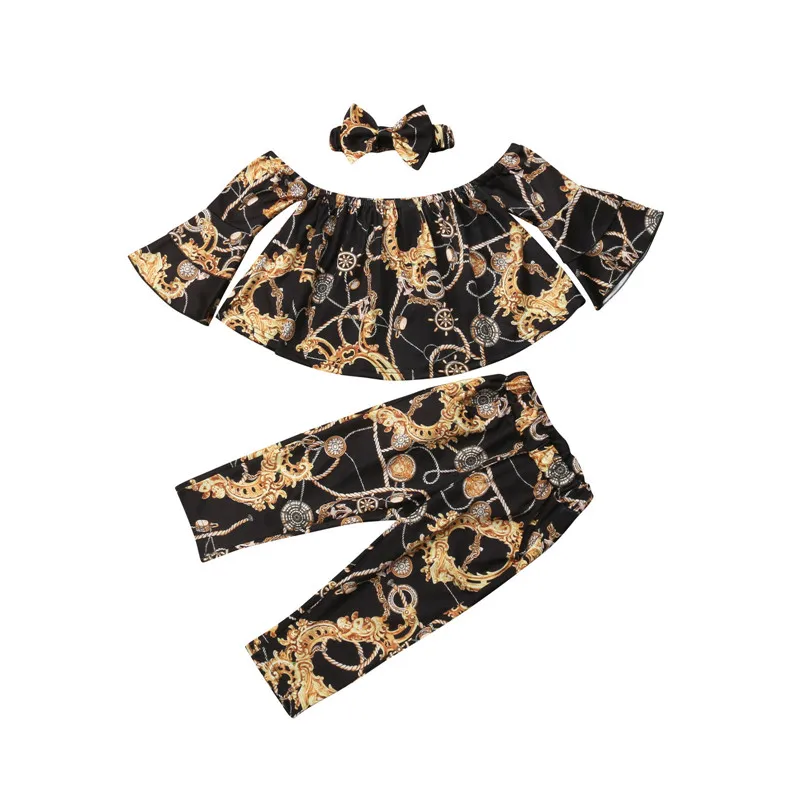 Fashion Toddler Kids Baby Girl Clothes Off shoulder Crop Tops Blouse Pant Headband 3PCS Floral Outfits Set for 2-7Years Girls
Fashion Toddler Kids Baby Girl Clothes Off shoulder Crop Tops Blouse Pant Headband 3PCS Floral Outfits Set for 2-7Years Girls