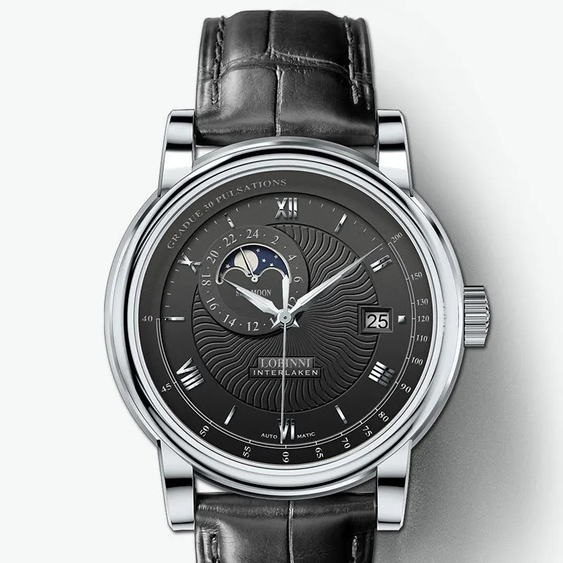 LOBINNI Watch Men Japan Import NH37A SII O Automatic Mechanical MOVT Men Watches Sapphire Moon Phase Waterproof Clock L5010-2
LOBINNI Watch Men Japan Import NH37A SII O Automatic Mechanical MOVT Men Watches Sapphire Moon Phase Waterproof Clock L5010-2