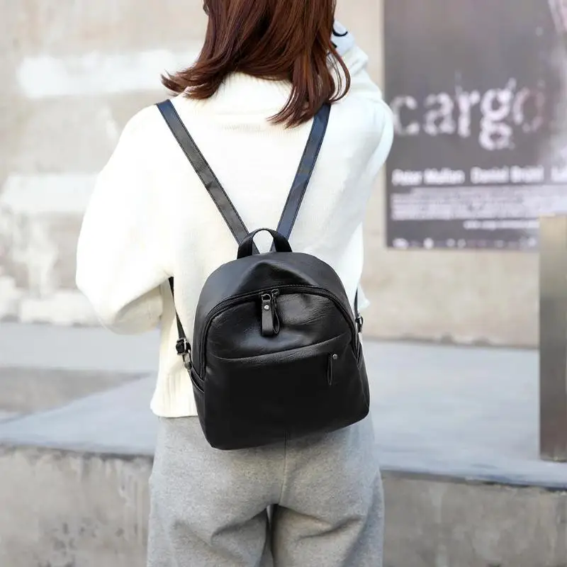Casual Women Female Small PU Leather Backpack Lady Preppy Style Solid Color Shoulder Travel Backpack Girls Book Schoolbags Black
Casual Women Female Small PU Leather Backpack Lady Preppy Style Solid Color Shoulder Travel Backpack Girls Book Schoolbags Black
