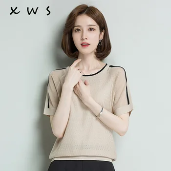 short sleeve top hollow out knit women sweater Pullovers o neck summer Basic Women Sweaters Korean Style Slim Fit Black
short sleeve top hollow out knit women sweater Pullovers o neck summer Basic Women Sweaters Korean Style Slim Fit Black