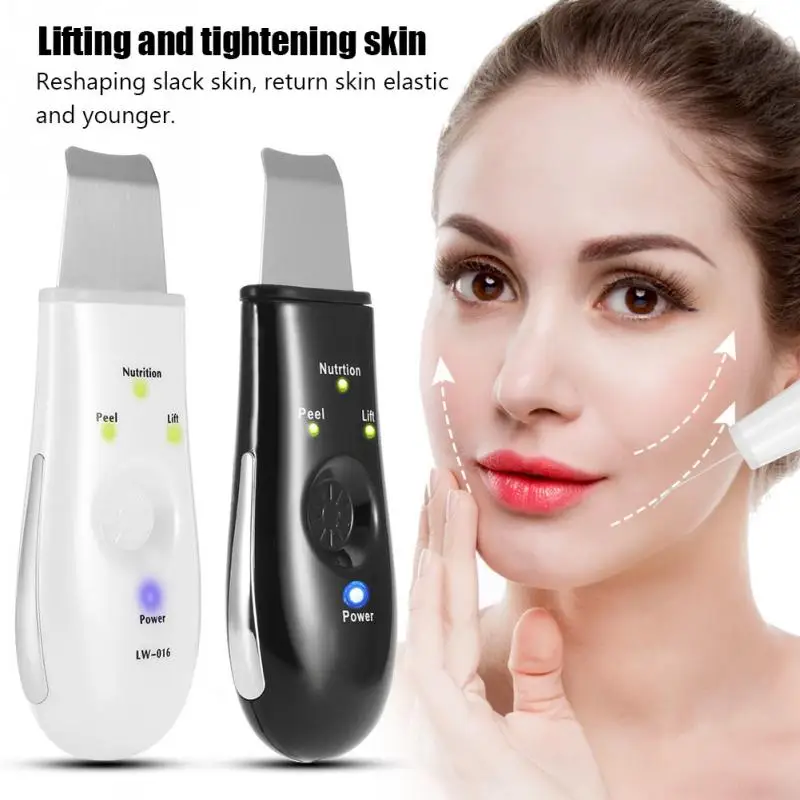 Ultrasonic Vibration Scrubber Facial Skin Cleaning Spatula Blackhead Cutin Removal Exfoliating Pore Cleaner Beauty Device ac
Ultrasonic Vibration Scrubber Facial Skin Cleaning Spatula Blackhead Cutin Removal Exfoliating Pore Cleaner Beauty Device ac