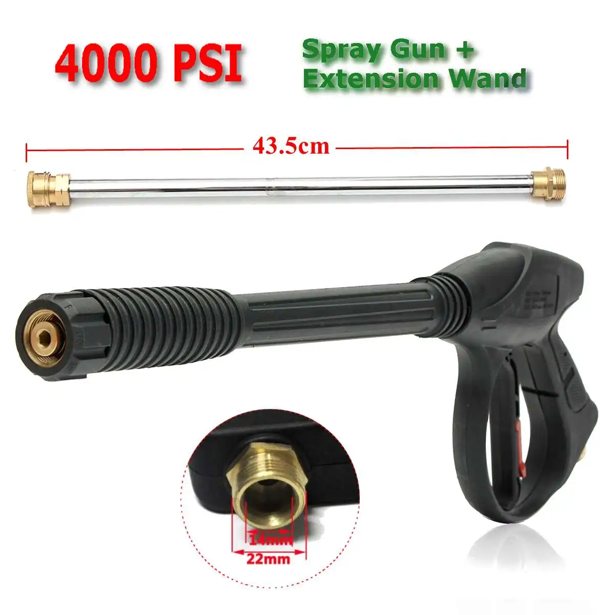 4000psi M22 High Pressure Spray Guns Spraying Washer Extension Wand Nozzles Tips Cleaning Tool for Car Home Floors Walls
4000psi M22 High Pressure Spray Guns Spraying Washer Extension Wand Nozzles Tips Cleaning Tool for Car Home Floors Walls
