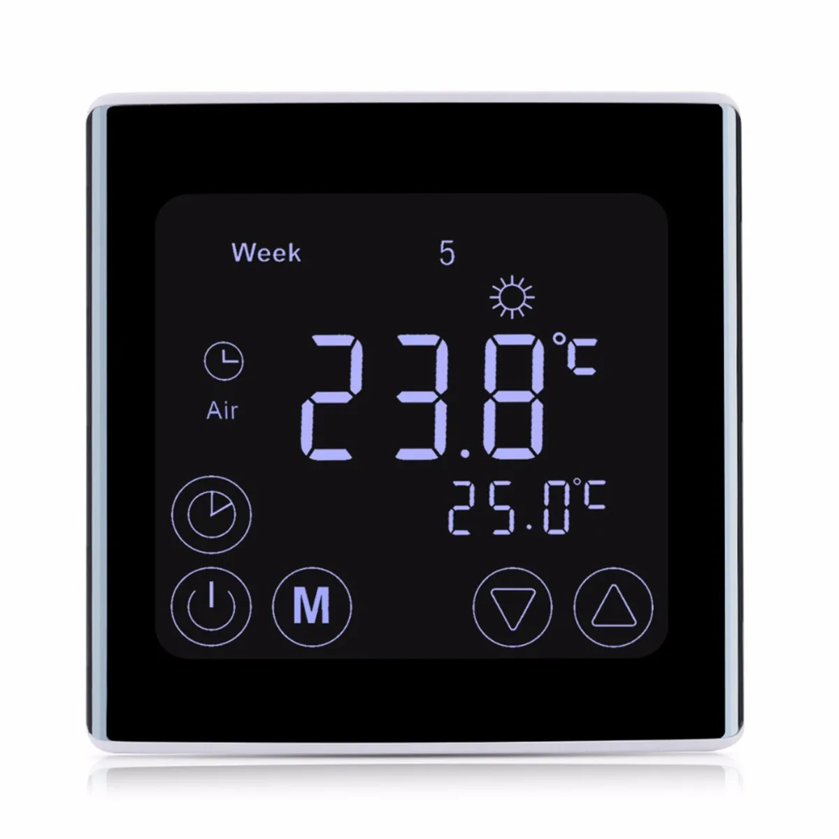 LCD Touch. Screen Wall Floor Termostat 85-250V 16A Weekly Programmable Automatic Temperature Control
LCD Touch. Screen Wall Floor Termostat 85-250V 16A Weekly Programmable Automatic Temperature Control