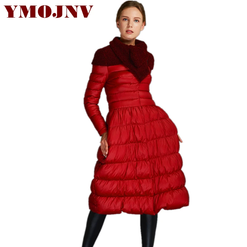 YMOJNV New 2019 Temperament Elegant Skirt Style Red Down Jacket With lambswool Collar Fashion Winter Long Down Jacket for Women
YMOJNV New 2019 Temperament Elegant Skirt Style Red Down Jacket With lambswool Collar Fashion Winter Long Down Jacket for Women