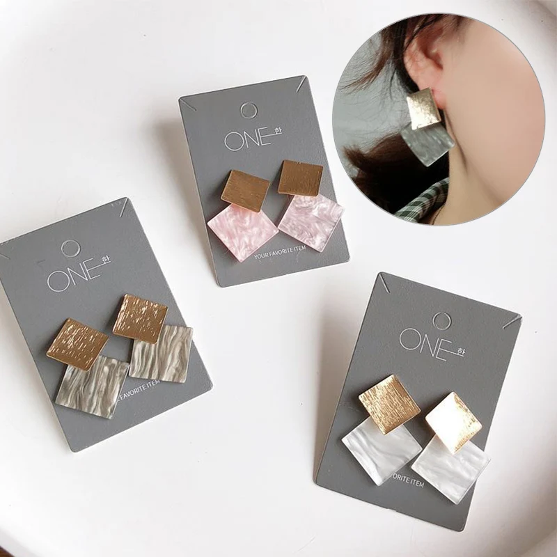 New Party 1Pair Pink Beautiful 3 Colors Geometric Valentines Gift Square White Acrylic Fashion Jewelry Drop Earrings Gray
New Party 1Pair Pink Beautiful 3 Colors Geometric Valentines Gift Square White Acrylic Fashion Jewelry Drop Earrings Gray