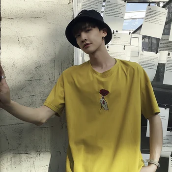 Summer New T Shirt Men's Fashion Flower Embroidery Casual Short-sleeved Tshirt Man Streetwear Hip-hop Loose T-shirt Male Tops
Summer New T Shirt Men's Fashion Flower Embroidery Casual Short-sleeved Tshirt Man Streetwear Hip-hop Loose T-shirt Male Tops