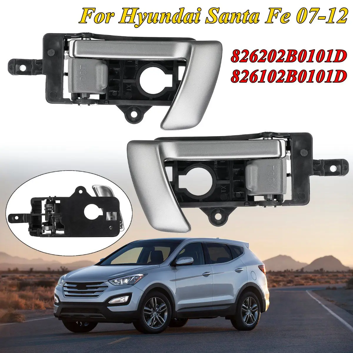 Для Hyundai Santa Fe 2007 2008 2009 2010 2011 2012 826202B0101D 1 шт. левая и правая внутренняя дверная ручка