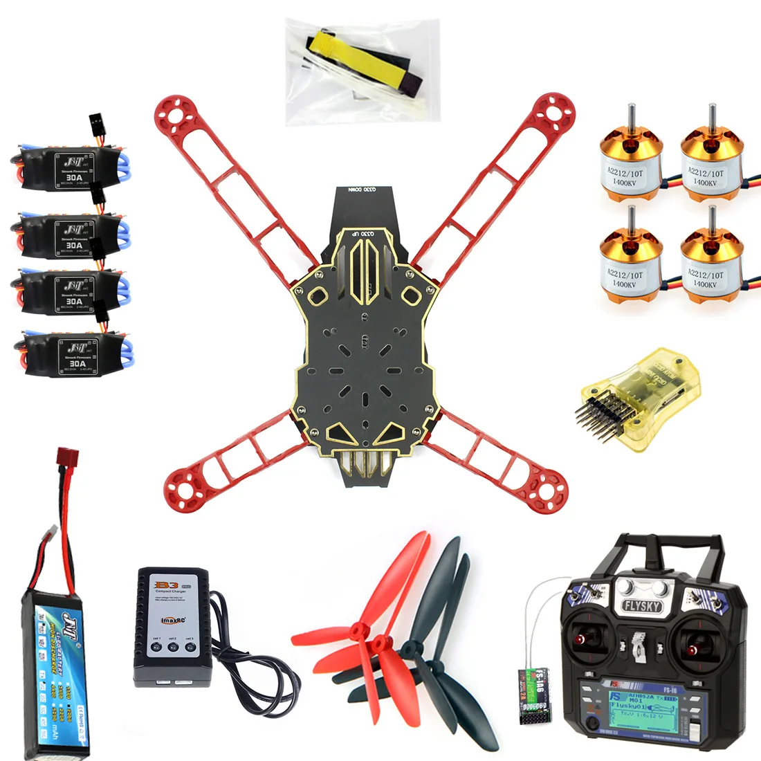 DIY RC Drone Racer Aircraft Parts: CC3D Controller Version Q330 Frame Flysky FS-i6 6CH Transmitter Motor ESC F11797-L
DIY RC Drone Racer Aircraft Parts: CC3D Controller Version Q330 Frame Flysky FS-i6 6CH Transmitter Motor ESC F11797-L