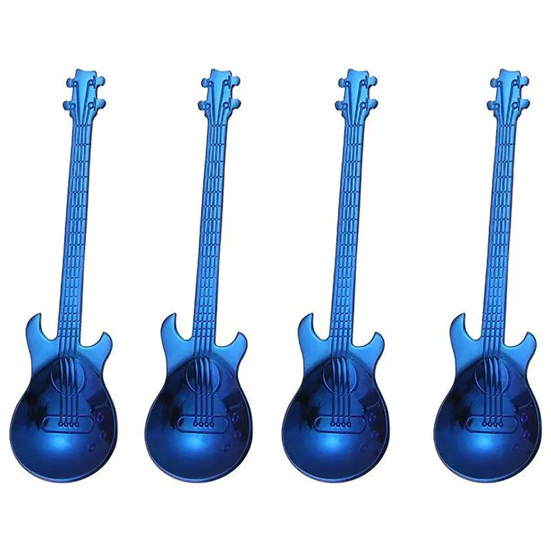 4 Pack Guitar Pattern Stainless Steel Musical Coffee Spoon Ice Cream Teaspoon Tableware blue
4 Pack Guitar Pattern Stainless Steel Musical Coffee Spoon Ice Cream Teaspoon Tableware blue
