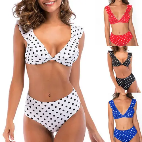 Sexy Women Polka Dot High Waist Bikini Set Padded Bra Crease Bandeau Swimsuit Beach Swimwear Bathing Suit
Sexy Women Polka Dot High Waist Bikini Set Padded Bra Crease Bandeau Swimsuit Beach Swimwear Bathing Suit