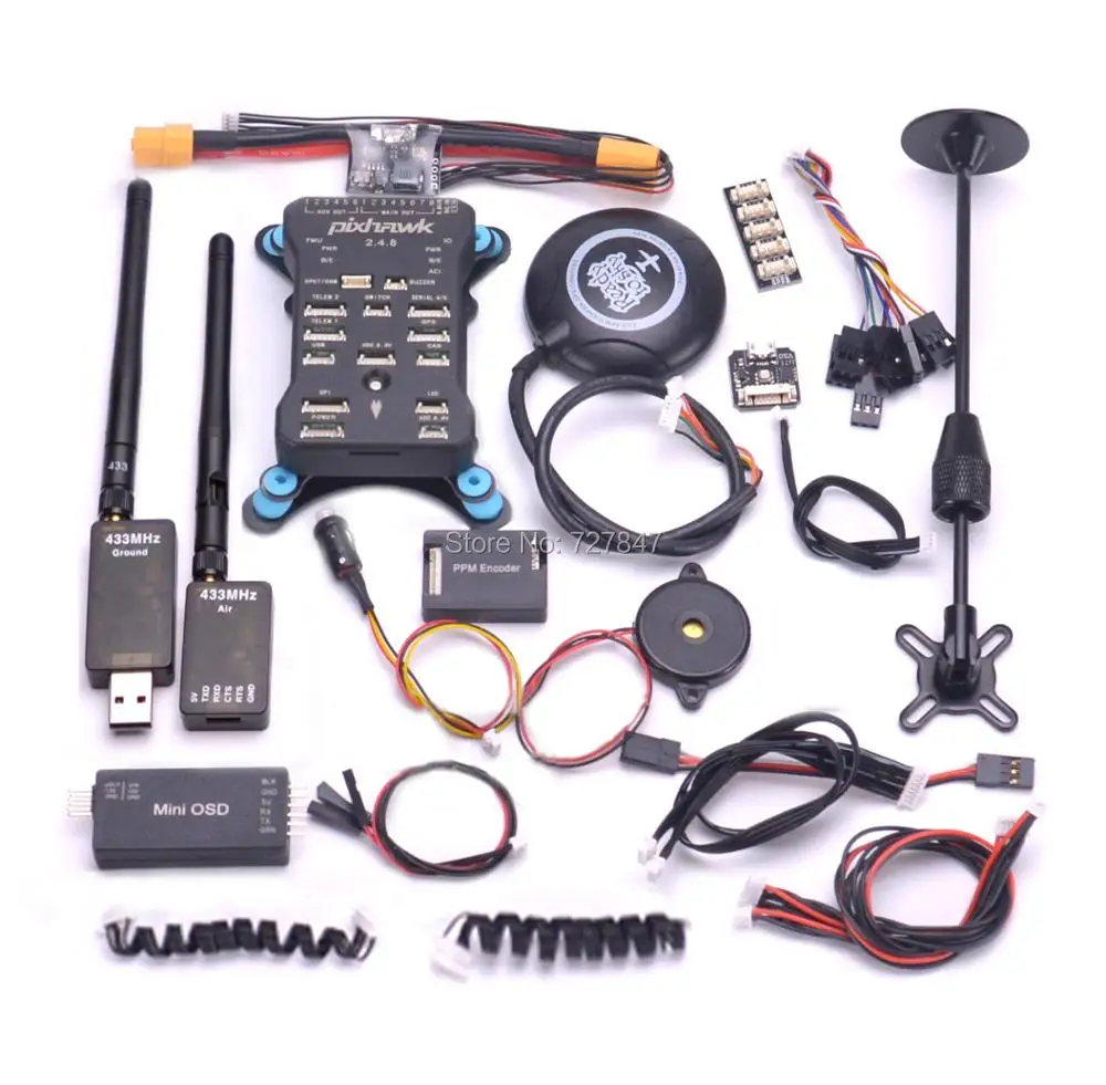 NEW Pixhawk PIX 2.4.8 32 Bit PX4 Flight Controller 433 Telemetry M8N GPS + Minim OSD PM +Safety Switch+Buzzer+PPM+I2C + RGB set
NEW Pixhawk PIX 2.4.8 32 Bit PX4 Flight Controller 433 Telemetry M8N GPS + Minim OSD PM +Safety Switch+Buzzer+PPM+I2C + RGB set