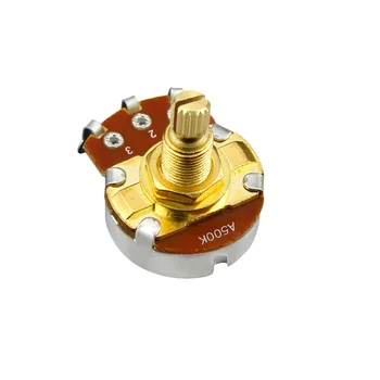 6pcs Full Size Guitar Control Pot Potentiometer A500K Audio Taper Long Split Shaft 18mm Gold for Electric Guitar 
6pcs Full Size Guitar Control Pot Potentiometer A500K Audio Taper Long Split Shaft 18mm Gold for Electric Guitar
