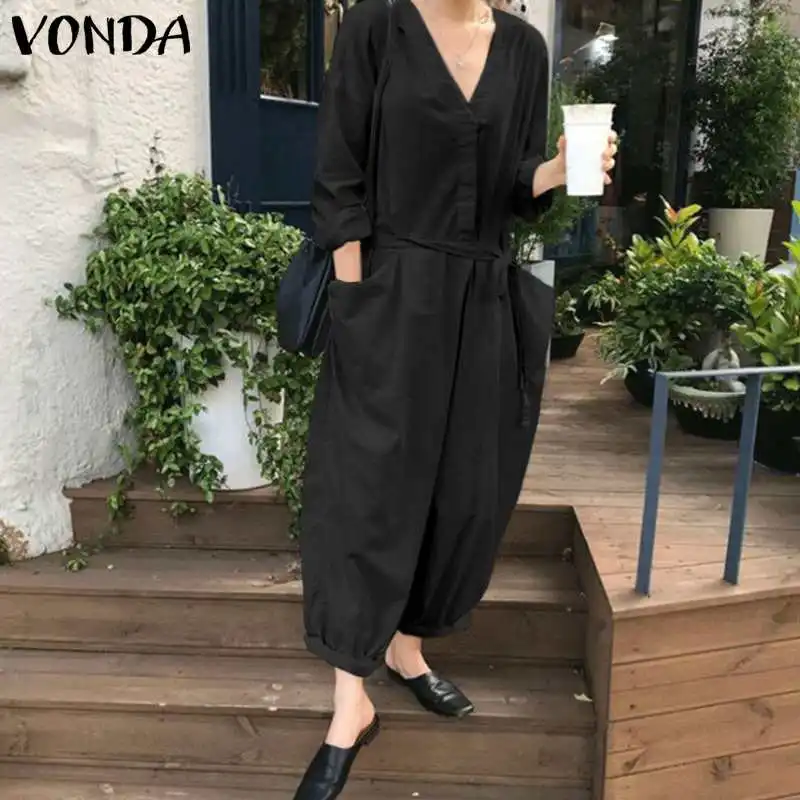 VONDA Rompers Womens Jumpsuit 2019 Sexy Overalls V Neck Long Jumpsuit Long Sleeve Vintage Casual Beach Bodysuit Baggy Playsuits
VONDA Rompers Womens Jumpsuit 2019 Sexy Overalls V Neck Long Jumpsuit Long Sleeve Vintage Casual Beach Bodysuit Baggy Playsuits