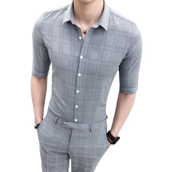 2019 Single Breasted Suit Summer Costume Mariage Homme Grey Khaki Lattice Suit Set Smoking Uomo Trajes De Hombre Costume Homme
2019 Single Breasted Suit Summer Costume Mariage Homme Grey Khaki Lattice Suit Set Smoking Uomo Trajes De Hombre Costume Homme
