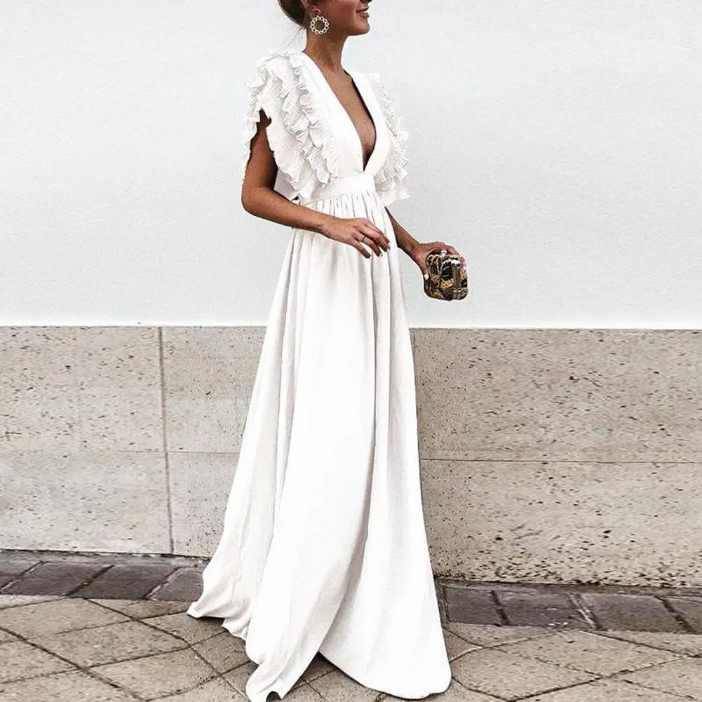 Sexy Women Deep V Neck Ruffles Boho Maxi Club Red Dress Bandage Long Dress Party Bridesmaids Infinity Robe Longue Femme
Sexy Women Deep V Neck Ruffles Boho Maxi Club Red Dress Bandage Long Dress Party Bridesmaids Infinity Robe Longue Femme