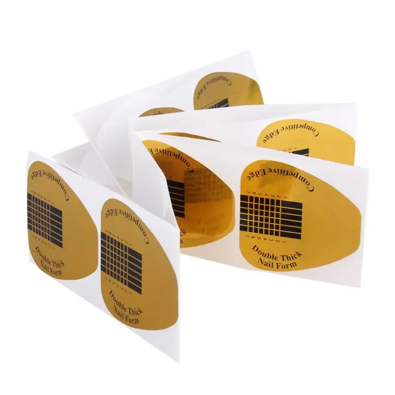100pcs Golden Professional Nail Form Tips Nail Art Form Acrylic Tip Gel Nails Sticker Extension Curl Form For Nail Polish Guide
100pcs Golden Professional Nail Form Tips Nail Art Form Acrylic Tip Gel Nails Sticker Extension Curl Form For Nail Polish Guide