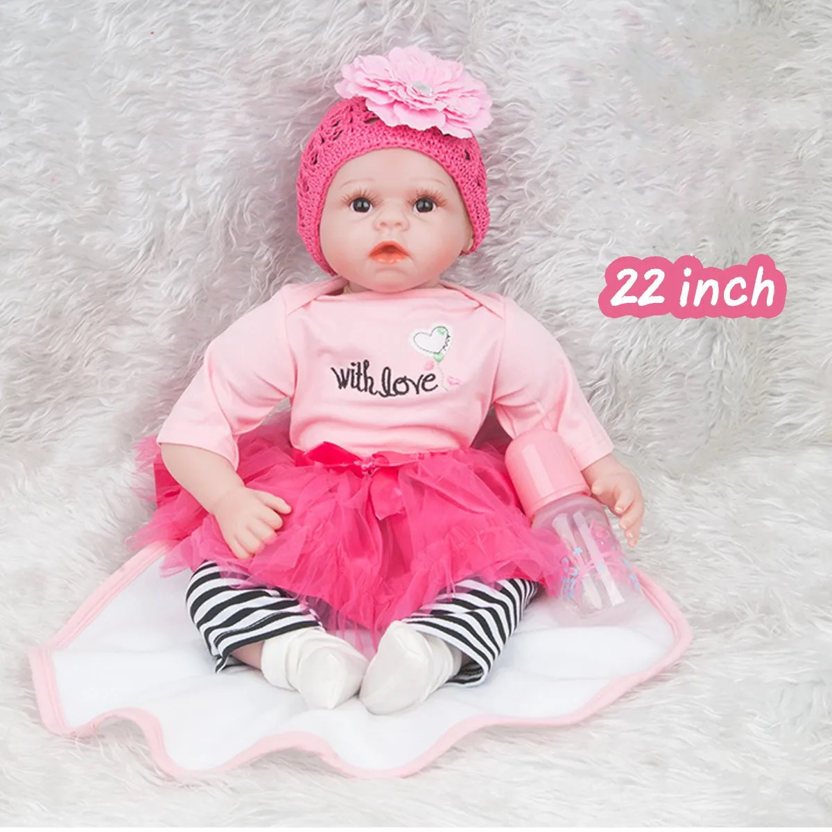 Silicone 22inch 55cm Reborn Kid Dolls Baby Lifelike Baby Doll Handmade Newborn Toy Babies Accompanying Toy Birthday Gift
Silicone 22inch 55cm Reborn Kid Dolls Baby Lifelike Baby Doll Handmade Newborn Toy Babies Accompanying Toy Birthday Gift