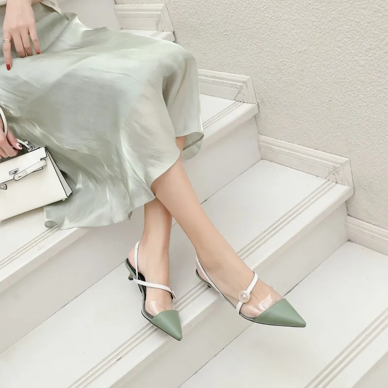 2019 Transparent side Women Sandals in Pointed toe Cross Band Mixed Color Shoes Sexy Mid High Heel For Casual with Elastic Band
2019 Transparent side Women Sandals in Pointed toe Cross Band Mixed Color Shoes Sexy Mid High Heel For Casual with Elastic Band