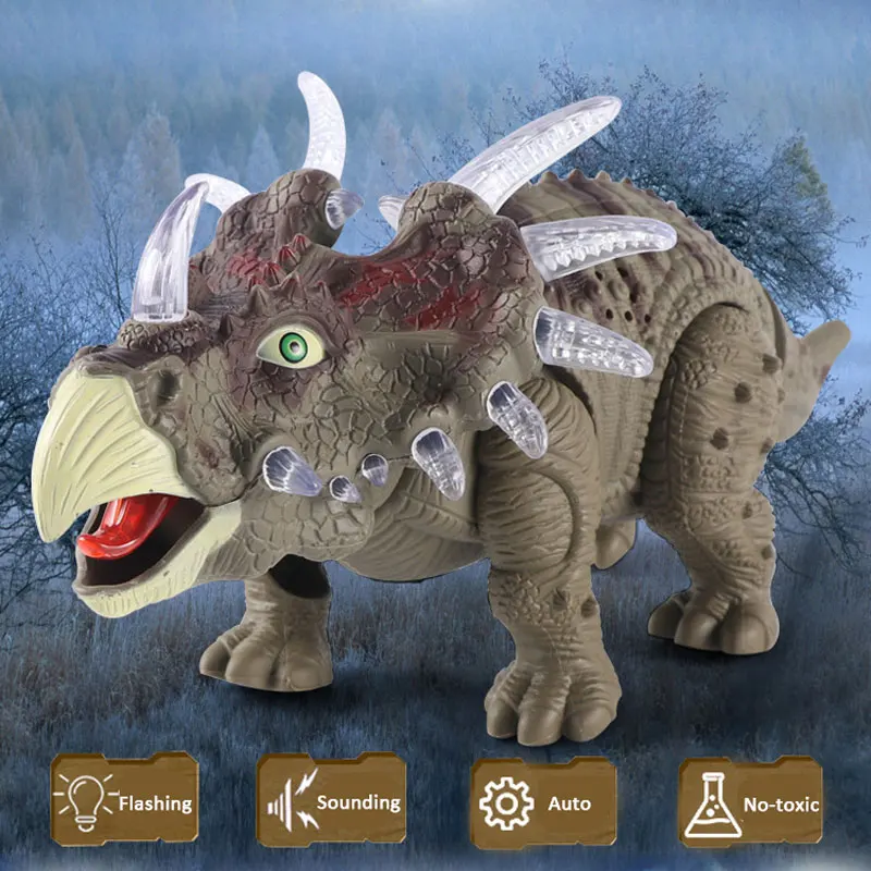Robotic Pet Electric Animal Toys Alive Dinosaur Triceratops Auto walking Sounding Simulate Actional Education for boys Gift 18"
Robotic Pet Electric Animal Toys Alive Dinosaur Triceratops Auto walking Sounding Simulate Actional Education for boys Gift 18"