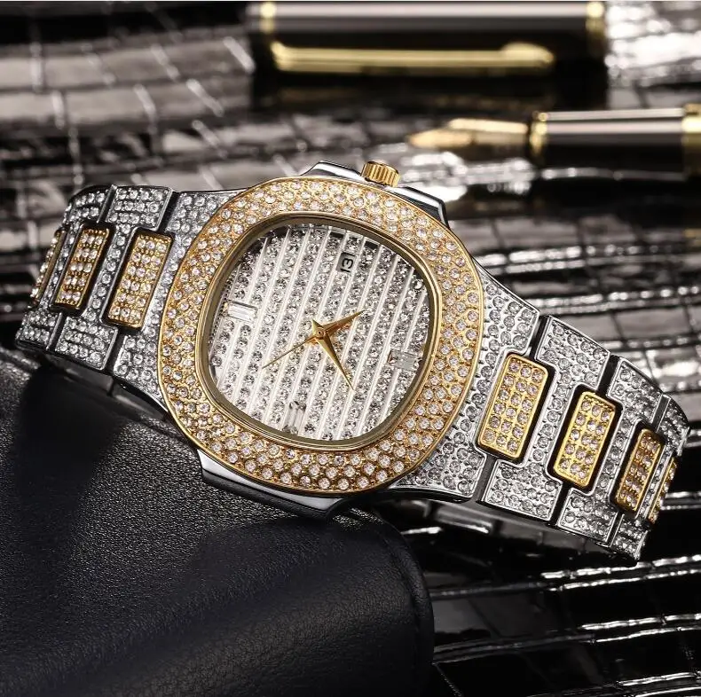 Men Watch Waterproof Calendar Famous Brand Date Diamond Ladies Watch Stainless Steel Women Golden Clock Rhinestone 2019 New
Men Watch Waterproof Calendar Famous Brand Date Diamond Ladies Watch Stainless Steel Women Golden Clock Rhinestone 2019 New