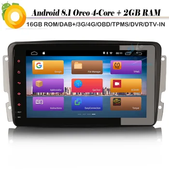 8" DAB+ Autoradio Android 8.1 Navi Car stereo Car Radio Player for Mercedes Benz C/CLC/CLK Class W203 W463 Viano WIFI 4G GPS BT
8" DAB+ Autoradio Android 8.1 Navi Car stereo Car Radio Player for Mercedes Benz C/CLC/CLK Class W203 W463 Viano WIFI 4G GPS BT