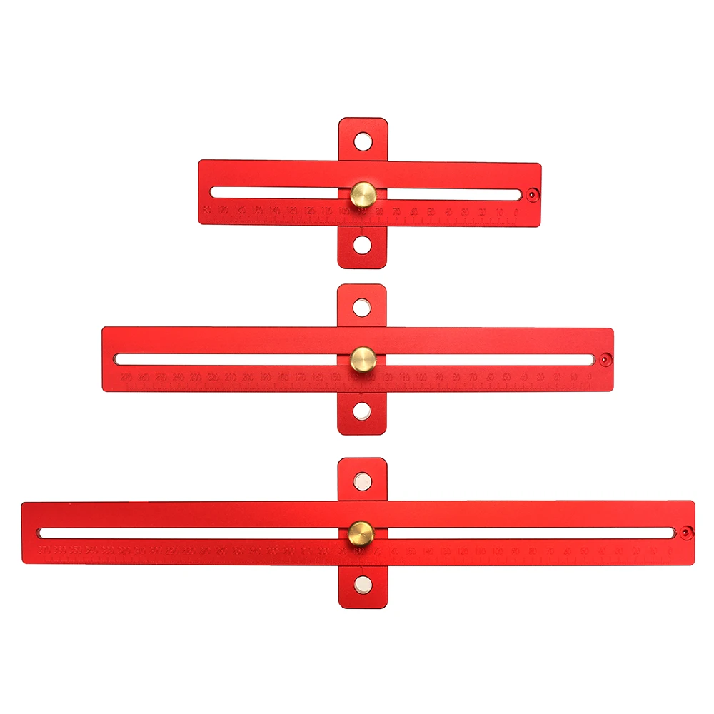 Aluminum Alloy 170/270/370mm Scale Measure Scribing Ruler Woodworking T-type Hole Ruler Marking Tool
Aluminum Alloy 170/270/370mm Scale Measure Scribing Ruler Woodworking T-type Hole Ruler Marking Tool