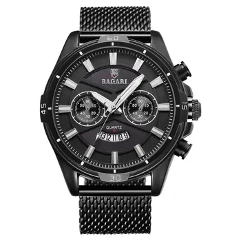 BAGARI Men's Steel Belt Stainless Steel Quartz Age Sports Business Waterproof Watch
BAGARI Men's Steel Belt Stainless Steel Quartz Age Sports Business Waterproof Watch