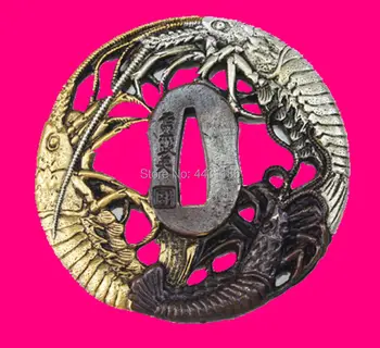 TOP QUALITY JAPANESE SAMURAI SWORD GUARD TSUBA WITH THREE SHRIMP HANDMADE BRASS KATANA DIY ACCESSORY
TOP QUALITY JAPANESE SAMURAI SWORD GUARD TSUBA WITH THREE SHRIMP HANDMADE BRASS KATANA DIY ACCESSORY