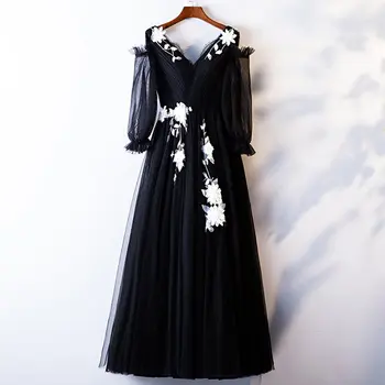Dressv black v neck evening dress long sleeves backless appliques floor length wedding party formal dress evening dresses
Dressv black v neck evening dress long sleeves backless appliques floor length wedding party formal dress evening dresses