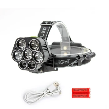 7 LEDS Super Bright LED Headlamp 5*T6 + 2*COB Led Headlighr 6 Switch Modes Fishing Lamp Waterproof Headlight 2 * 18650 Batteries
7 LEDS Super Bright LED Headlamp 5*T6 + 2*COB Led Headlighr 6 Switch Modes Fishing Lamp Waterproof Headlight 2 * 18650 Batteries