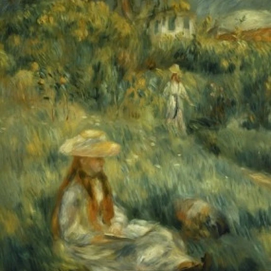 Сад в Mezy: Mademoiselle Manet Pierre-Auguste Renoir (1841-1919/French) холст масло печать плакатов (24x36) | Дом и