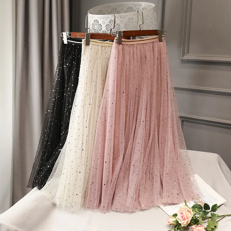 Winter 2-Piece Set Tulle Maxi Long Skirts Stars Sequin A-line Layered Mesh Ankle Long Skirts Metallic Starry Pleated Skirts
Winter 2-Piece Set Tulle Maxi Long Skirts Stars Sequin A-line Layered Mesh Ankle Long Skirts Metallic Starry Pleated Skirts