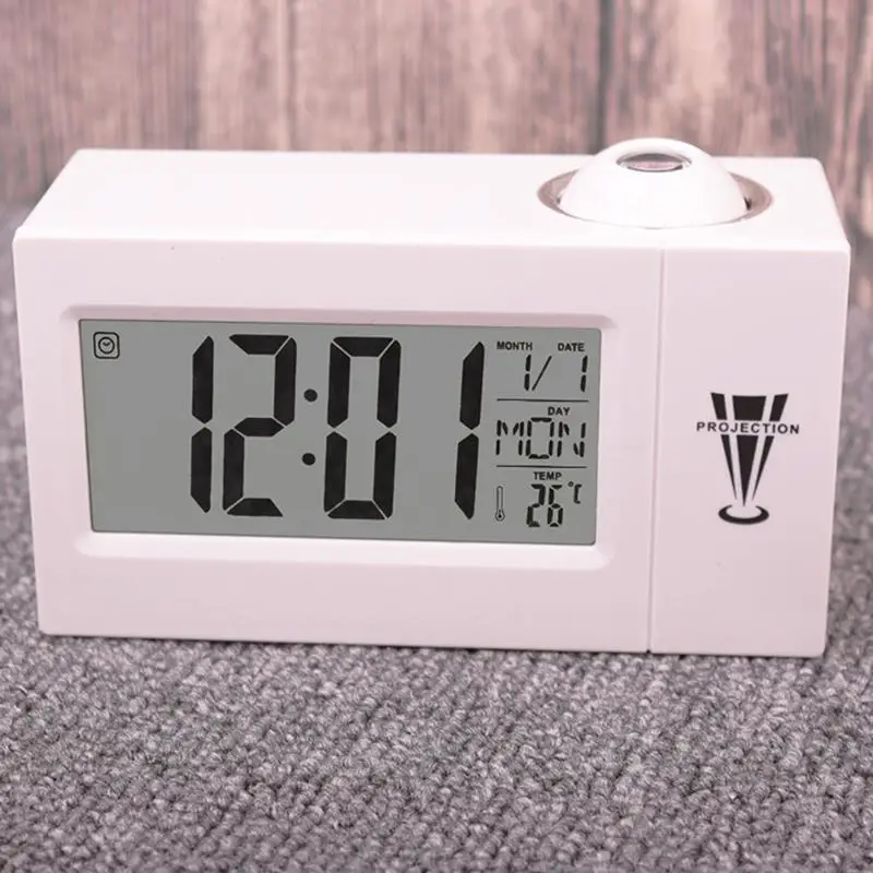 LCD Display Voice Talking Table Clocks Temperature Projection Alarm Clock Digital Snooze Function Desk Projector Clock
LCD Display Voice Talking Table Clocks Temperature Projection Alarm Clock Digital Snooze Function Desk Projector Clock