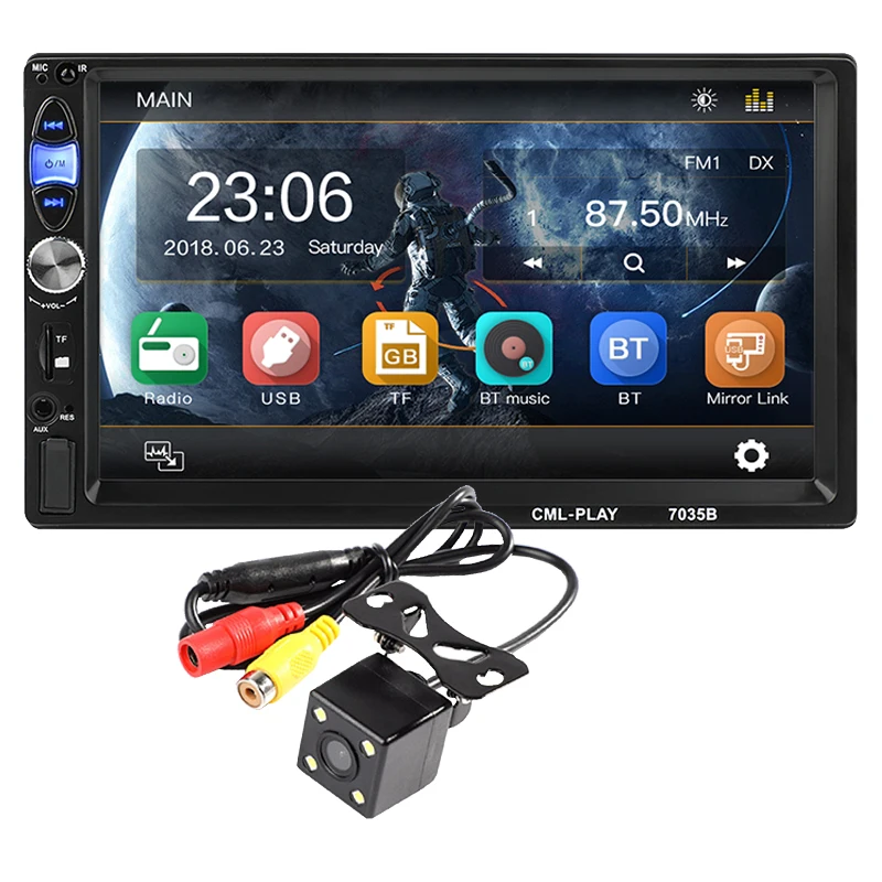 7 '✭in polarlander Авторадио зеркальная связь для Android автомобильное радио Bluetooth MP5