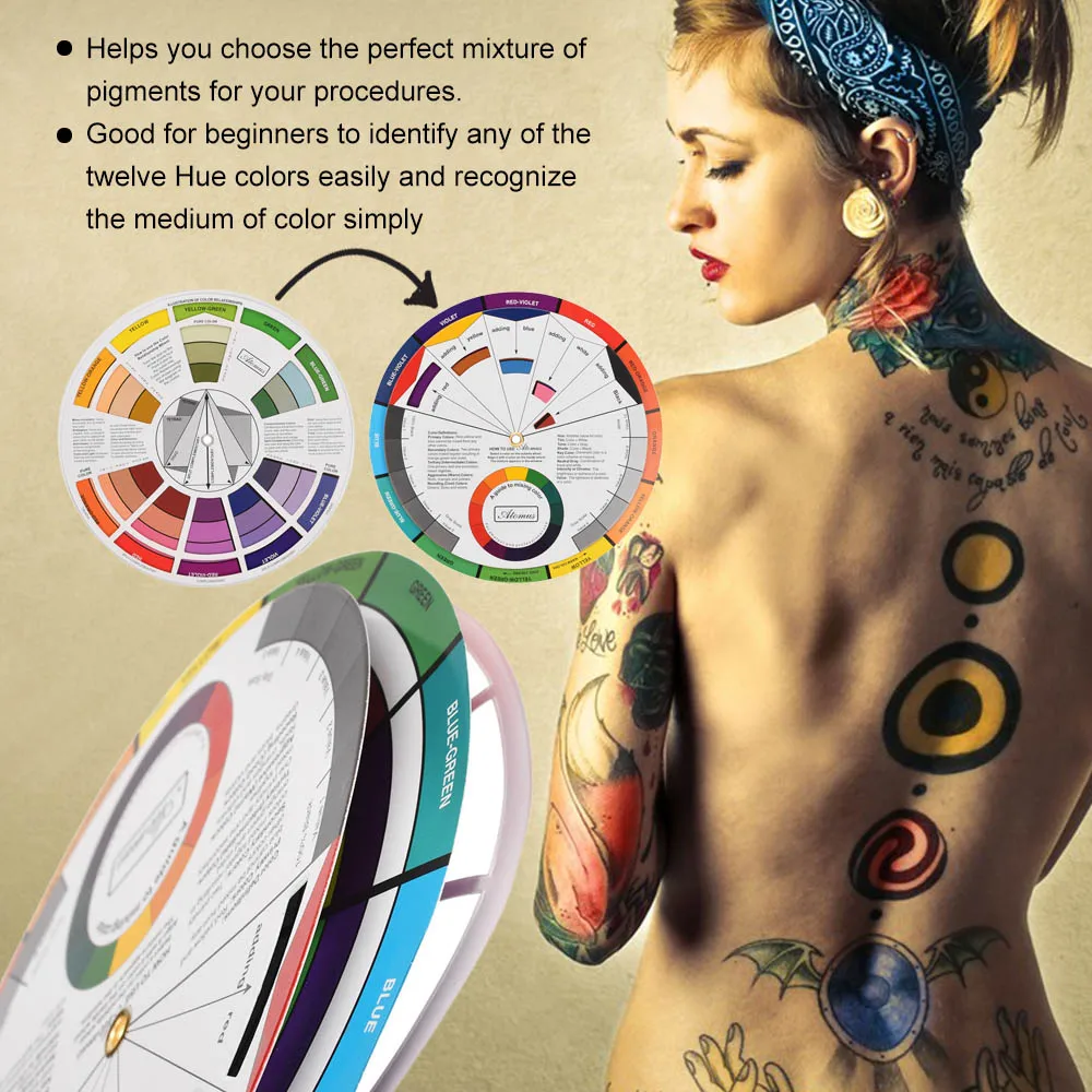 Mini Tattoo Pigment Color Wheel Color Mix Guide Round Paper Card Eyebrow Lip Microblading Tattoo Permanent Makeup Accessories
Mini Tattoo Pigment Color Wheel Color Mix Guide Round Paper Card Eyebrow Lip Microblading Tattoo Permanent Makeup Accessories