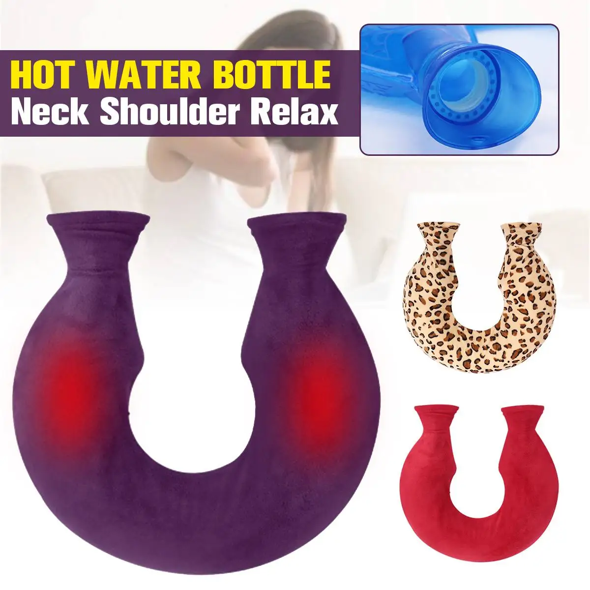 U-Shaped Cervical Pillow Hot Water Bottle PVC Polyester Cloth Warmer Heated Water Bag Neck Warmer with Soft Cover Cushion
U-Shaped Cervical Pillow Hot Water Bottle PVC Polyester Cloth Warmer Heated Water Bag Neck Warmer with Soft Cover Cushion