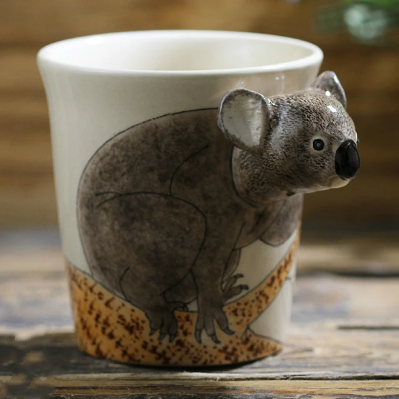 Фото Креативная искусственная мультяшная Подарочная чашка koala ручной работы