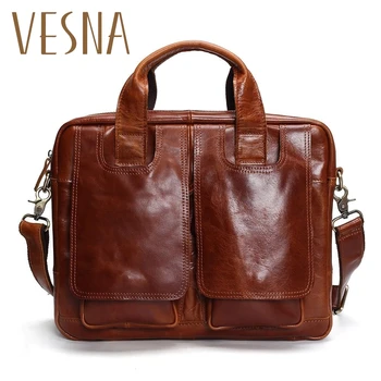 

Vesna Genuine Leather Bag Men Messenger Bags Handbag Briescase Business Men Shoulder Bag High Quality 2019 Crossbody Bag Men