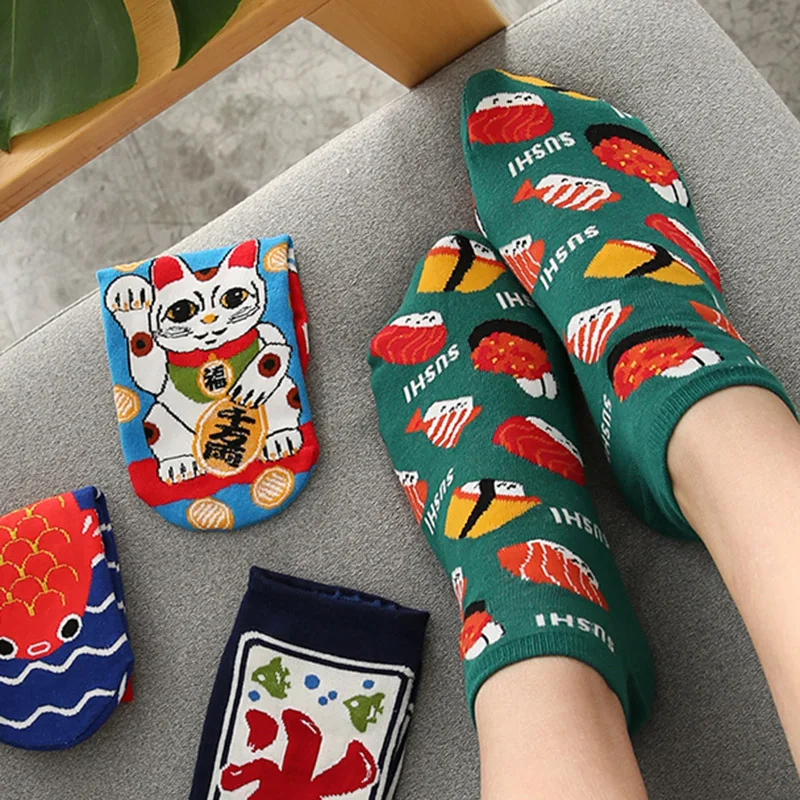Fortune Cat Print Pattern Creative Low Cut Women Sushi Harajuku Ankle Socks Liners Socks Breathable Summer 1 Pair New
Fortune Cat Print Pattern Creative Low Cut Women Sushi Harajuku Ankle Socks Liners Socks Breathable Summer 1 Pair New