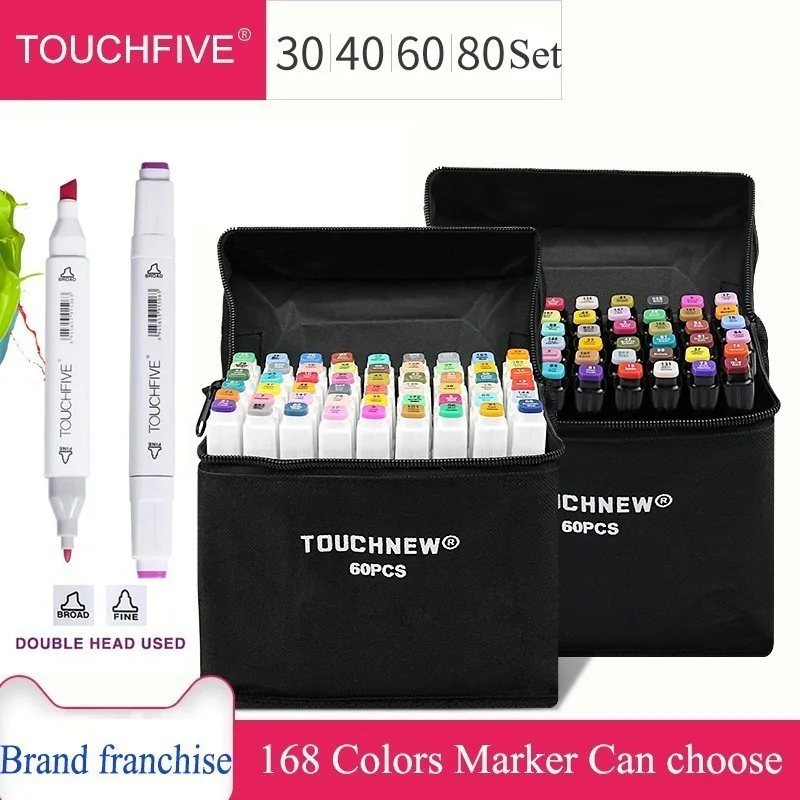 TOUCHFIVE 30/40/60/80 Colors Art Markers Dual Head Alcohol Based Sketch Markers Pen Set For Animation Manga Art Supplies
TOUCHFIVE 30/40/60/80 Colors Art Markers Dual Head Alcohol Based Sketch Markers Pen Set For Animation Manga Art Supplies