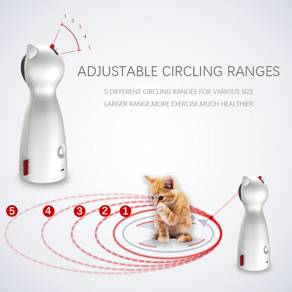 Cat Laser Toy Laser Electric Pet Toy Cat Interactive Laser Teasing Device Adjustable 5 Mode Pet Laser Funny Training USB Charge
Cat Laser Toy Laser Electric Pet Toy Cat Interactive Laser Teasing Device Adjustable 5 Mode Pet Laser Funny Training USB Charge