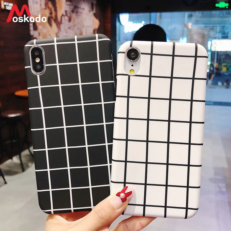 Moskado Phone Case For iphone 7 8 6 6s Plus X Black White Grid Stripe Cover For iphone 5 5s SE XS Max XR Couples Hard PC Cover
Moskado Phone Case For iphone 7 8 6 6s Plus X Black White Grid Stripe Cover For iphone 5 5s SE XS Max XR Couples Hard PC Cover